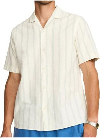Revolution Cuban Shirt Striped S/S Hemd f&uuml;r Herren | wei&szlig;
