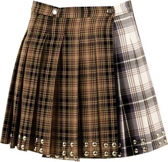 Akep Geplooide Minirok - Dames - Korte rokken - Veelkleurig - 2XS - Polyester - Rokken