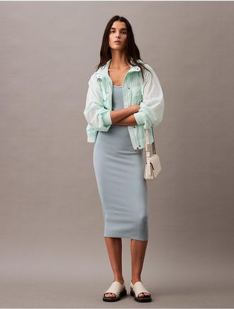 Calvin Klein Jeans Calvin Klein Womens Rib Slip Dress - Blue - XS