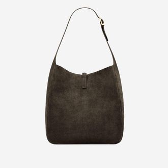 Saint Laurent Womens Shoulder Bag Le 5 &Agrave; 7 Pinecone Suede