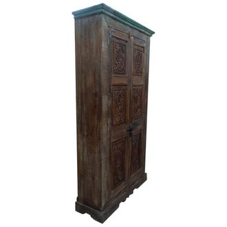 Wanderlust Deco Armario De Madera Marr&oacute;n 122x45x220
