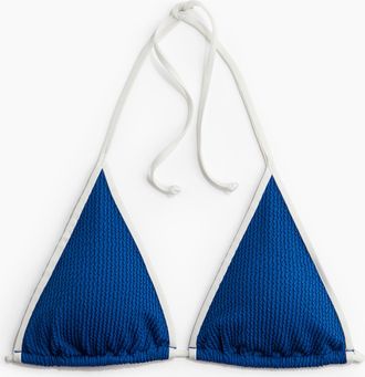 H&M Wattiertes Triangel-Bikinitop - Blue