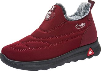 Generic Boots for Women Waterproof Womens with The Same Paragraph Cotton Boot Padded and Thickened High Top Warm Boots Ladies Wide Fit Knee High Boot Red