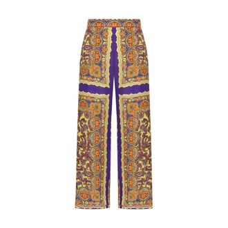 Maliparmi Wide Trousers, female, Yellow, Size: 2XL Sunset Paisley Trousers