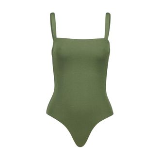 Matteau Swimsuits, female, Green, S, Crinkle Square One-Piece Swimsuit
