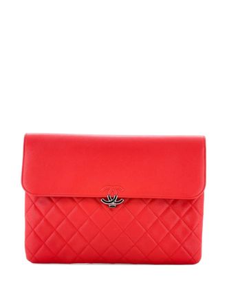 Chanel CC Box Flap Pouch Quilted Calfskin clutch bag - women - Calf Leather - One Size - Red