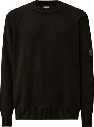 C.P. Company Rondgebreide Lamswollen Trui - Heren - Ronde hals truien - Zwart - L - Wol - Truien & Vesten