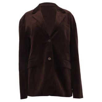 Staud Staud Trek Corduroy Blazer in Brown Cotton