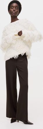 H&M Tailored Trousers in Dark Brown at Nordstrom, Size 18