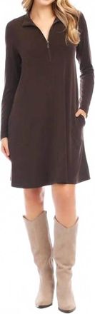 Karen Kane Zaylee Zip-Up Travel Mini Dress In Brown