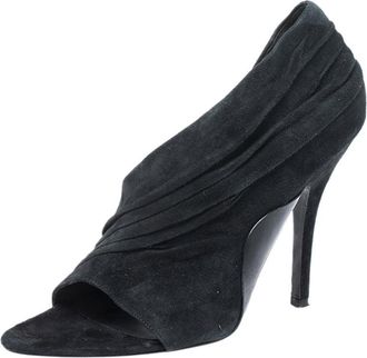 Alexander Wang Black Ruched Suede Maja Open Toe Sandals