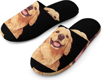 Generic Retriever Dog Smiling Mens House Slippers Slip Indoor Slipper On Shoes Warm Outdoor