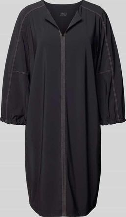Marc Cain Knielanges Kleid mit V-Ausschnitt in BLACK, Gr&ouml;&szlig;e 34