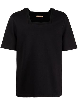 Romeo Hunte Terry square-neck T-shirt - Black