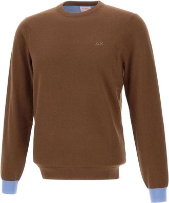 Sun 68 Truien & Vesten, Heren, Bruin, L, Katoen, Wollen trui met katoen