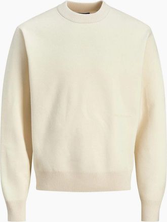 Jack & Jones Jack & Jones Mens Regular Fit Long Sleeve Crew Neck Sweater - Cream - Size: 44