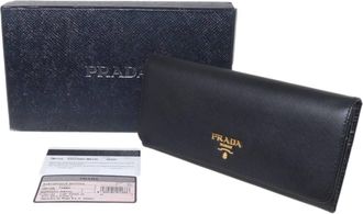 Prada Black Long Wallet (Tri-Fold) (Pre-Owned)