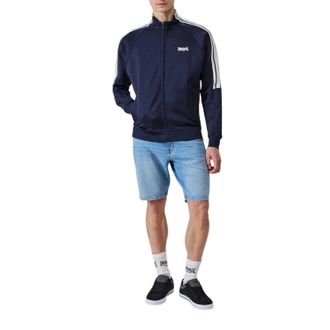Lonsdale Raglan-trainingsjack voor heren met dubbele streep (Marine)