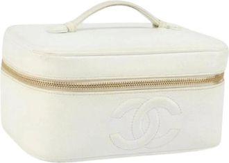 Chanel Pre-owned Handbags, female, White, Size: ONE SIZE Pre-owned Leather Handbag