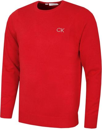 Calvin Klein Mens Round Neck Golf Sweater - Red - XXXXL