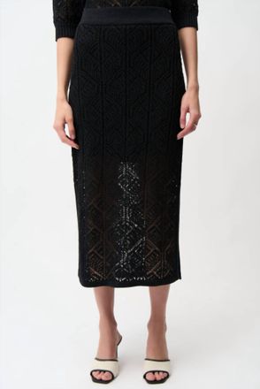 Joseph Ribkoff Open Stitch Pencil Skirt In Black