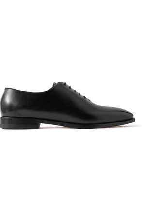 Manolo Blahnik Snowdon Whole-Cut Glossed-Leather Oxford Shoes