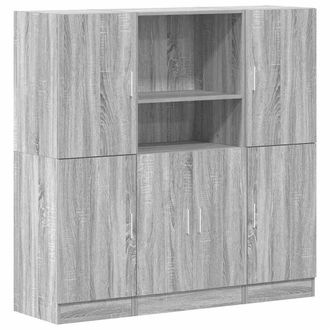 Berkfield Home 3 Piece Kitchen Cabinet Set Grey Sonoma Engineered Wood