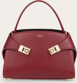 Ferragamo Women Hug soft bicolor handbag (XS) Red