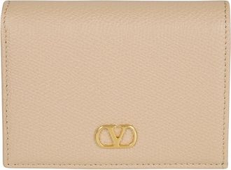 Valentino Garavani Compact Portemonnee - Dames - Portefeuilles - Beige - ONE Size - Leer - Accessoires