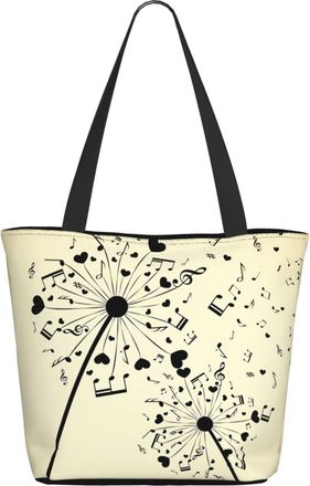 AOOEDM Music Dandelion Flower Ladies Shopping Bag 13x11x7in.The Perfect ValentineS Day Gift.It Is The Best ValentineS Day Gift For Mom, Daughter, Wife,Etc