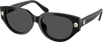 Swarovski SK6035D Asian Fit 100187 Womens Sunglasses Black Size 54