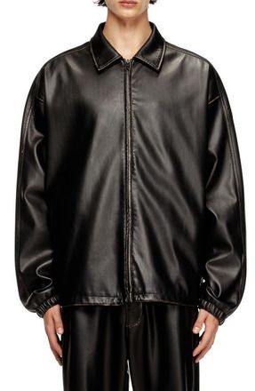 Diesel J-Ake Oversize Faux Leather Jacket in Deep/Black at Nordstrom, Size 40 Us