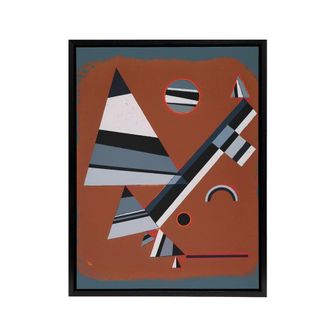 Artery8 Gris Grey Abstract Painting Kandinsky Framed Canvas Wall Art Print | Size: W24 x H32