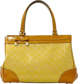 Gucci Beige Orange Yellow Leather Handbag Tote Bag (Pre-Owned)