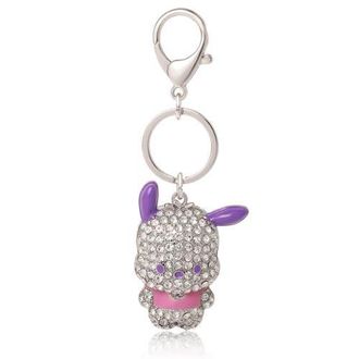 Hello Kitty Pochacco Pav&eacute; Keychain Bag Charm in Clear, Multi at Nordstrom