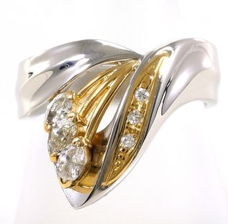 C&A Platinum Yellow Gold Yellow Gold (18K) Platinum 900 Band Ring (Pre-Owned)