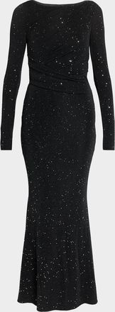 Talbot Runhof Spectrum Jersey Long-Sleeve Mermaid Gown