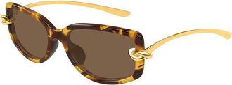 Bottega Veneta BV1440SA Asian Fit 002 Womens Sunglasses Tortoiseshell Size 59