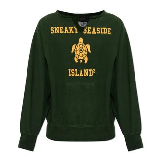 Dsquared2 Sweatshirts, male, Green, Size: 3XL Logo Sweatshirt