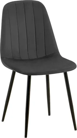 Clp Silla De Comedor Baxter En Terciopelo Gris Oscuro