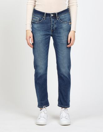 Gang Boyfriend-Jeans GANG 94NICA CROPPED, Damen, Gr. 28, N-Gr, blau (lovely midblau), Denim/Jeans, Obermaterial: 90% Baumwolle, 8% Polyester, 2% Elasthan, 