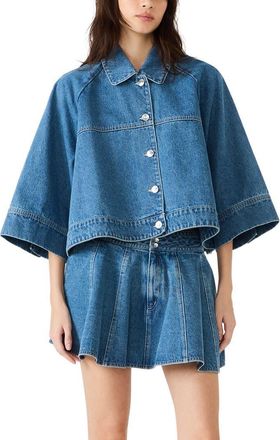 Steve Madden Rhode Denim Swing Jacket in Aruba Blue at Nordstrom, Size X-Small