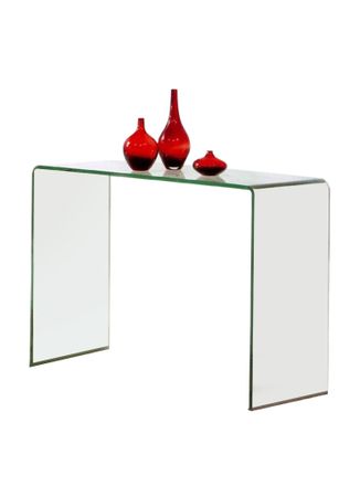 Dmora Consola Cavedine, Estantes, Compartimentos, 100x33x75h Cm Transparente