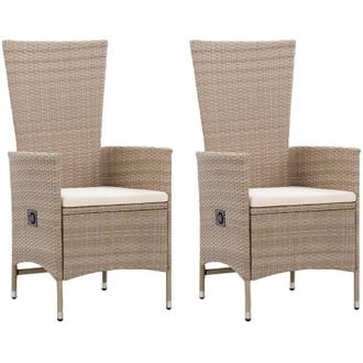 vidaXL Vidaxl - Sedie da Esterno 2 pz con Cuscini in Polyrattan Beige
