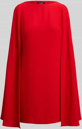 Lauren Ralph Lauren Eng anliegendes Cocktailkleid mit integriertem Cape in Rot, Gr&ouml;&szlig;e 34