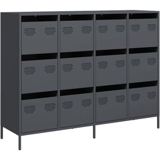 vidaXL Vidaxl - Aparador De Acero Laminado En Fr&iacute;o Antracita 135x39x103,5 Cm