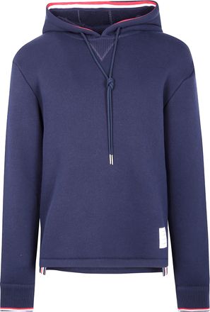 Thom Browne Oversized Hoodie Pullover With Rwb Tipping Stripe In Chunk