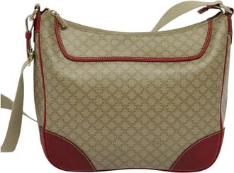 Celine Macadam Beige Canvas Shoulder Bag (Pre-Owned)