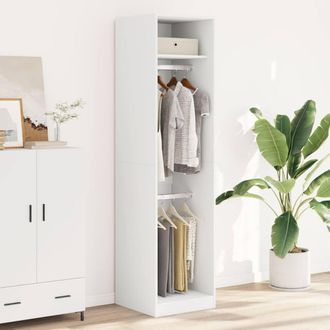 Berkfield Home Wardrobe White 50x50x200 cm Engineered Wood | Size: 50 x 50 x 200 cm