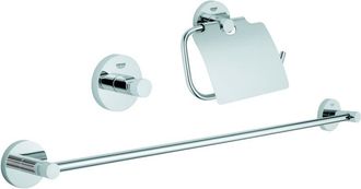 GROHE Essentials 40775001 Set Accessori Bagno 3-in-1, Cromo - Grohe